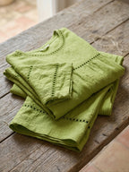 Vintage Casual Women's Linen Set with Loose Fit, Comprising Two Pieces