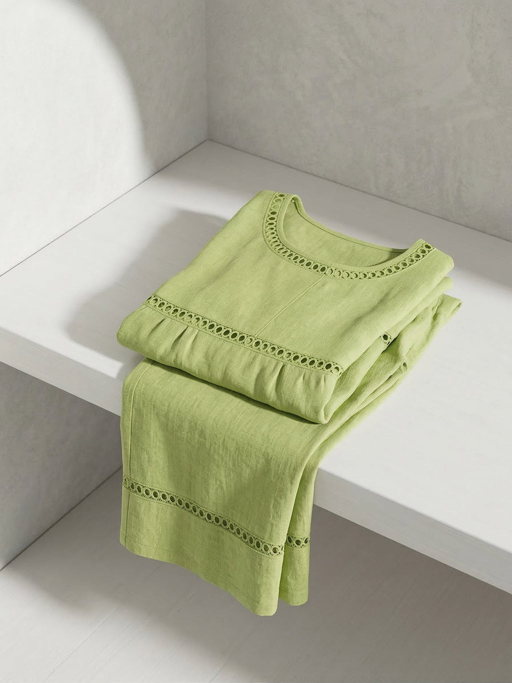Vintage Casual Women's Linen Set with Loose Fit, Comprising Two Pieces
