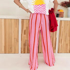 CHARO™ – Comfy Striped Wide-Leg Lounge Trousers