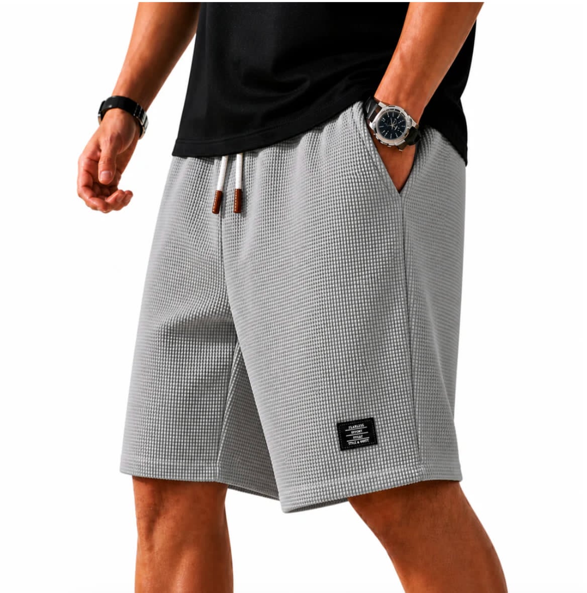 Waffle Textured Bermuda Shorts